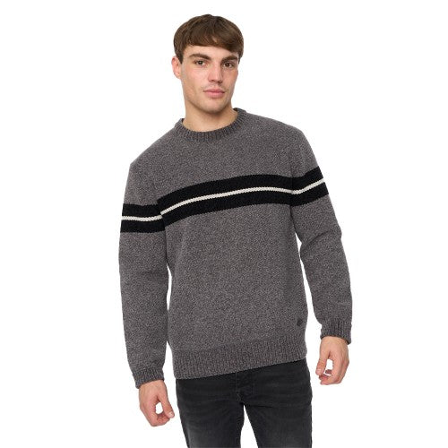 Front - Crosshatch Mens Roundall Chenille Knitted Jumper