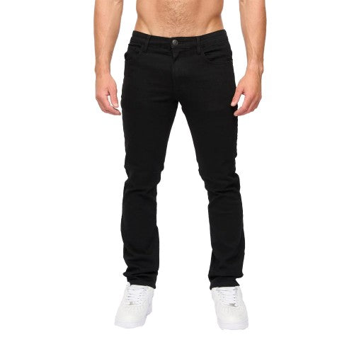 Front - Crosshatch Mens Draker Straight Leg Jeans