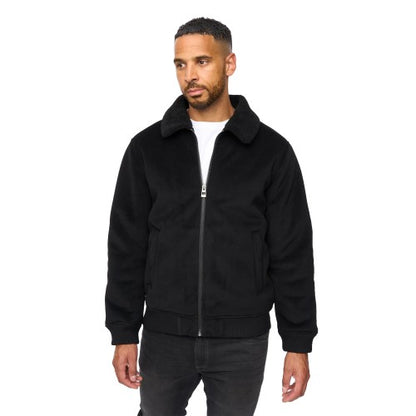 Front - Bewley & Ritch Mens Lauwin Faux Suede Bomber Jacket