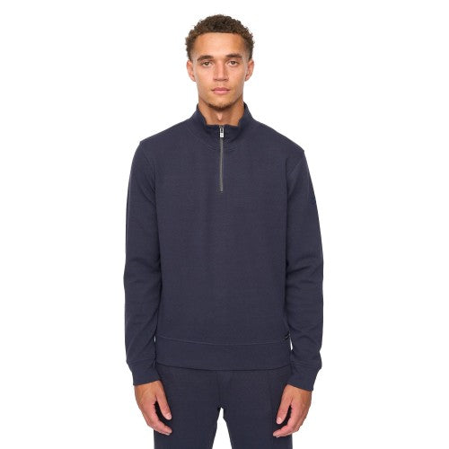 Front - Duck and Cover Mens Slellmoore Quarter Zip Sweatshirt