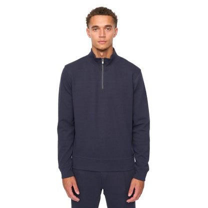 Front - Duck and Cover Mens Slellmoore Quarter Zip Sweatshirt