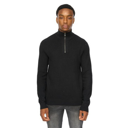 Front - Duck and Cover Mens Potenza Knitted Quarter Zip Jumper