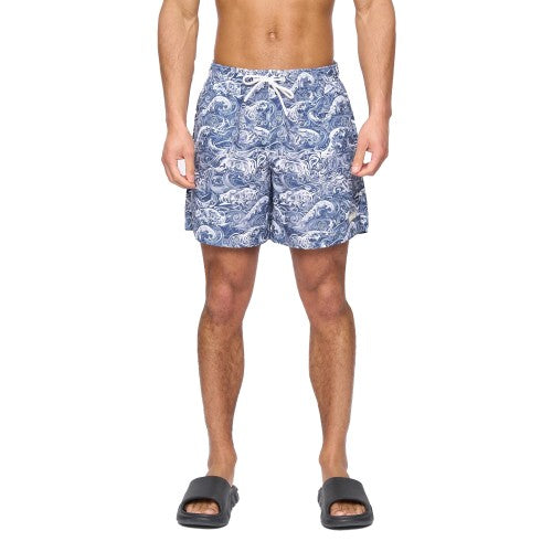Front - Henleys Mens Wave Polyester Regular Summer Swim Shorts