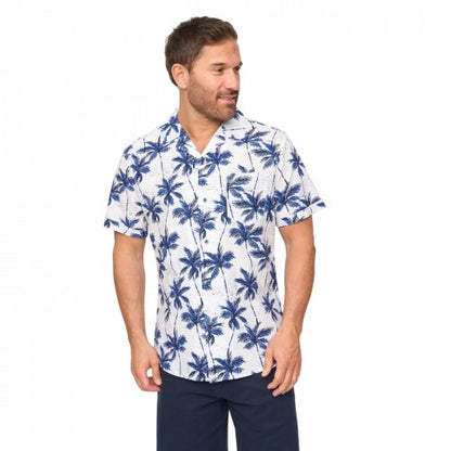 Front - Bewley & Ritch Mens Palmetto Palm Print Short-Sleeved Shirt
