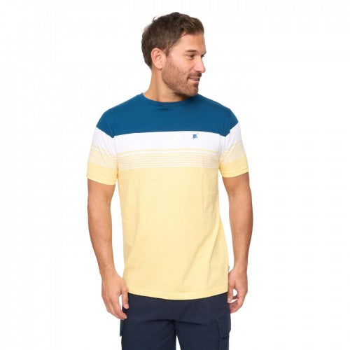 Front - Bewley & Ritch Mens Portmen Yarn Dyed Stripe Cotton T-Shirt