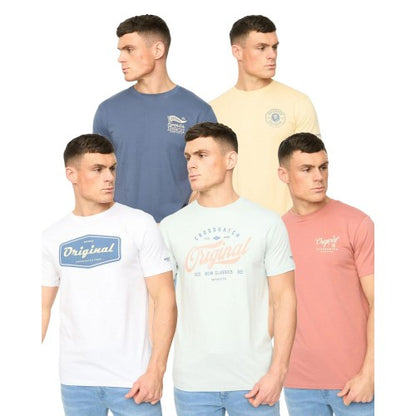 Front - Crosshatch Mens Tryplex Cotton T-Shirt (Pack of 5)
