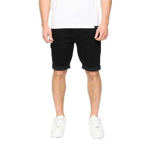 Front - Crosshatch Mens Youlgreeve Denim Belted Shorts