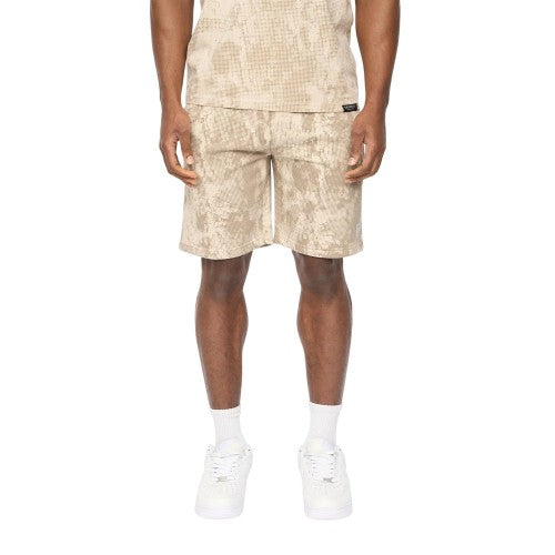 Front - Crosshatch Mens Bardon Camo Sweat Shorts