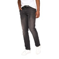 Solid Black - Front - Crosshatch Mens Cadman Straight Jeans