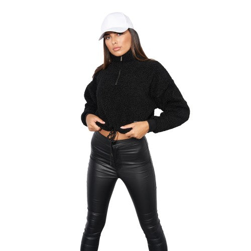 Front - Lily Lane Womens/Ladies Kimora Borg Funnel Neck Hoodie