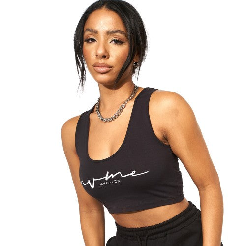 Front - NVME Womens/Ladies Mazey Cropped Vest Top