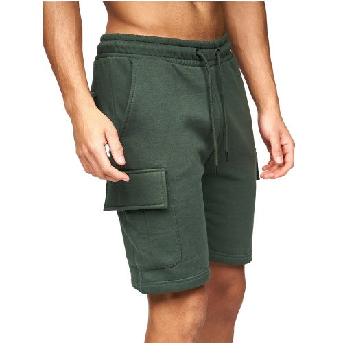 Front - Crosshatch Mens Logo Cargo Shorts