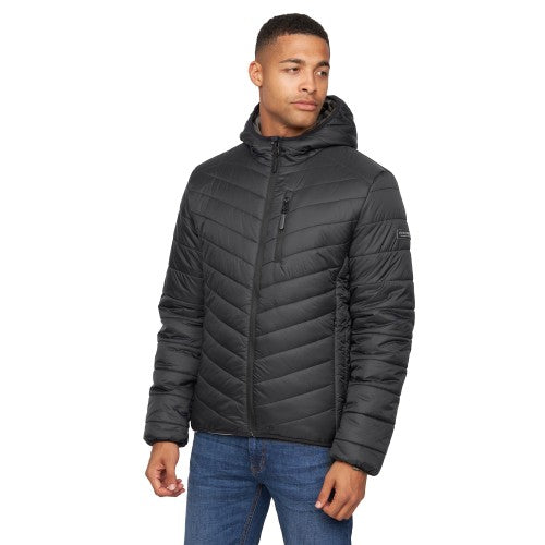 Front - Crosshatch Mens Rawsolid Hooded Jacket