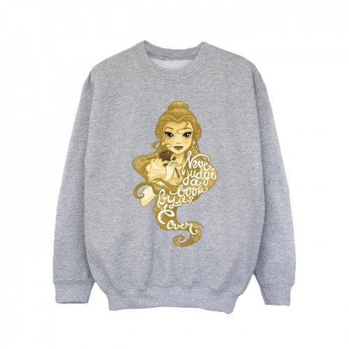 Front - Disney Girls Beauty And The Beast Never Judge Sweatshirt