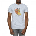 Front - The Lion King Mens Classic Simba Timon & Pumba Heather T-Shirt