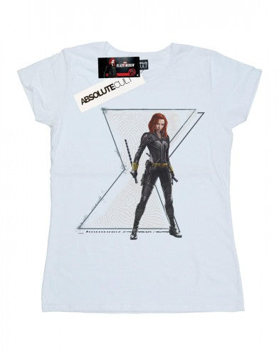 Front - Marvel Womens/Ladies Black Widow Movie Natasha Logo Cotton T-Shirt