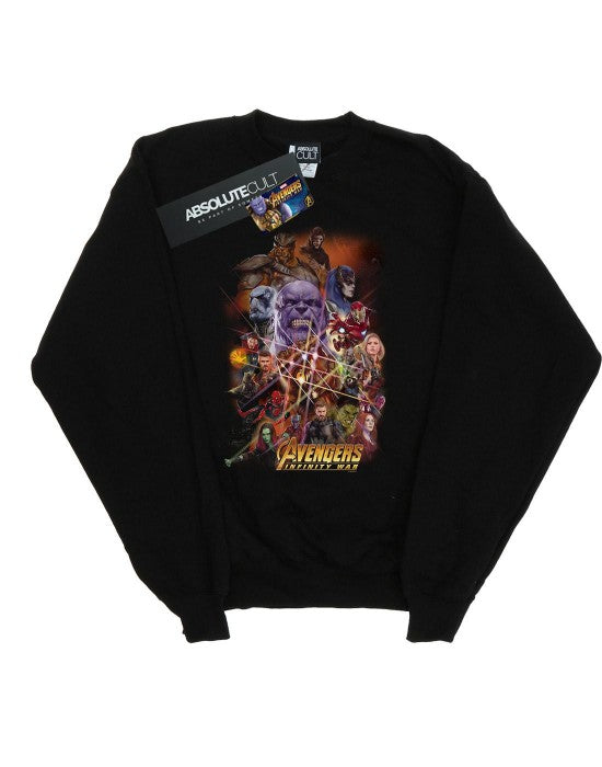 Front - Marvel Mens Avengers Infinity War Character Poster Cotton Sweatshirt
