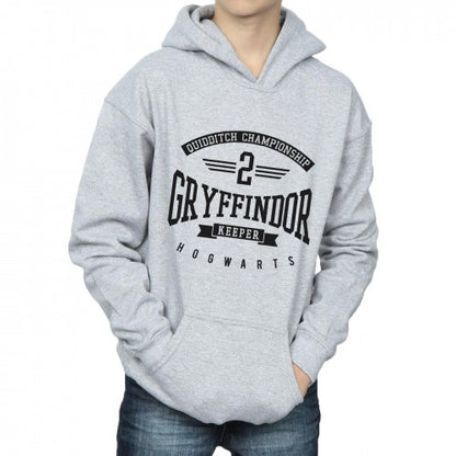 Sports Grey - Side - Harry Potter Boys Gryffindor Keeper Cotton Hoodie