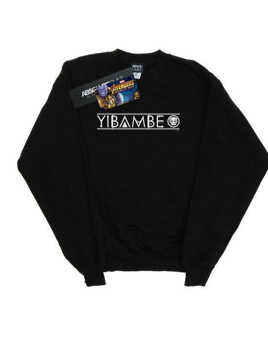 Front - Marvel Mens Avengers Infinity War Black Panther Yibambe Cotton Sweatshirt