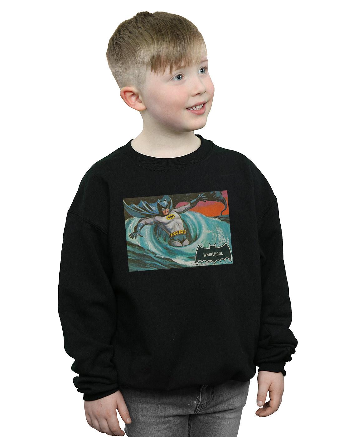 Black - Back - DC Comics Boys Batman TV Series Whirlpool Sweatshirt