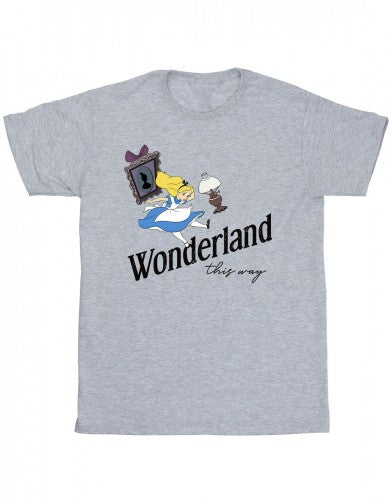 Front - Disney Mens Alice In Wonderland This Way T-Shirt