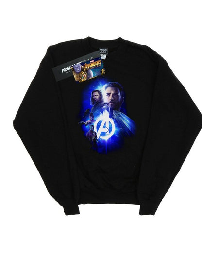 Front - Marvel Mens Avengers Infinity War Cap Bucky Team Up Cotton Sweatshirt