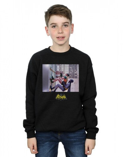 Black - Back - DC Comics Boys Batman TV Series Skyscraper Climb Sweatshirt