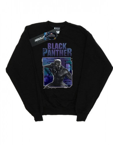 Front - Marvel Womens/Ladies Black Panther Tech Badge Sweatshirt