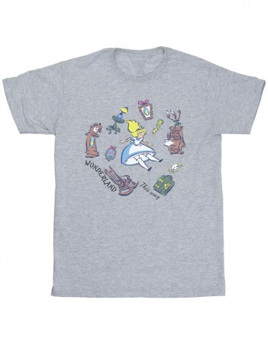 Front - Disney Mens Alice In Wonderland Falling T-Shirt