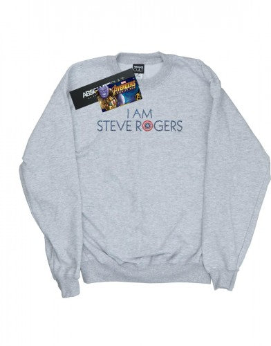 Front - Marvel Mens Avengers Infinity War I Am Steve Rogers Cotton Sweatshirt