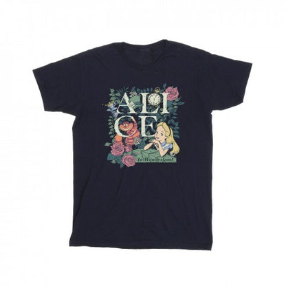 Front - Disney Mens Alice In Wonderland Leafy Garden T-Shirt