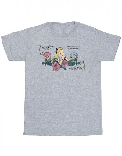 Front - Disney Mens Alice In Wonderland What Kind Of Garden T-Shirt