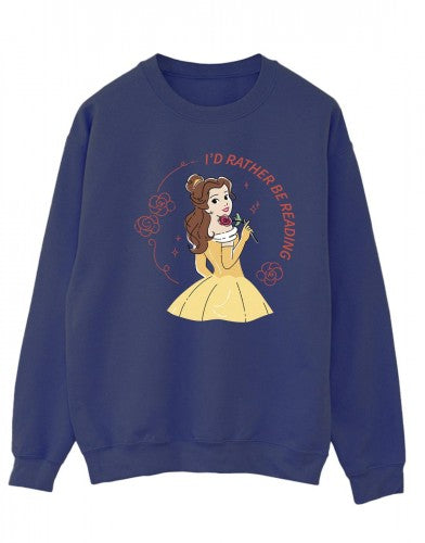 Front - Disney Womens/Ladies Beauty And The Beast I´d Rather Be Reading Sweatshirt