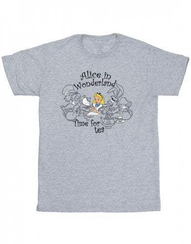 Front - Disney Mens Alice In Wonderland Time For Tea T-Shirt