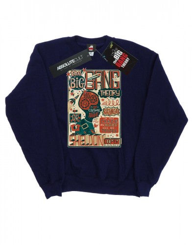 Front - Big Bang Theory Mens Infographic Poster Cotton Sweatshirt