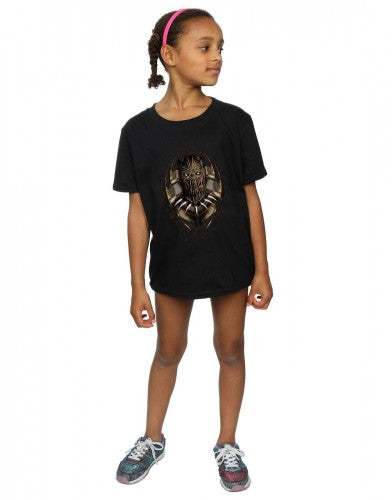 Black - Lifestyle - Marvel Girls Black Panther Gold Killmonger Cotton T-Shirt