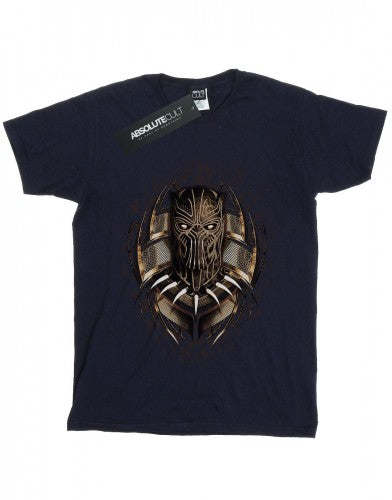 Front - Marvel Girls Black Panther Gold Killmonger Cotton T-Shirt
