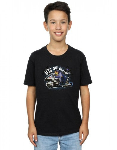 Black - Back - DC Comics Boys Batman TV Series Bat Bike T-Shirt