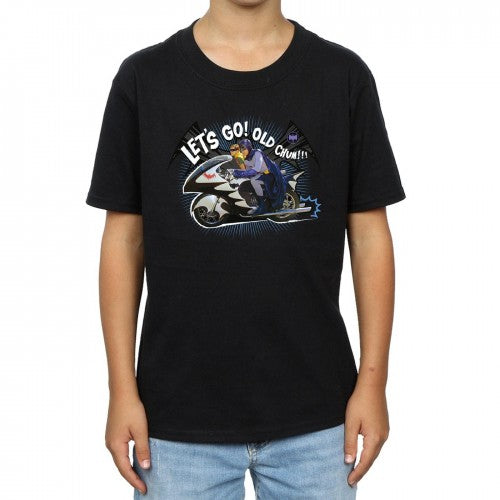 Black - Side - DC Comics Boys Batman TV Series Bat Bike T-Shirt