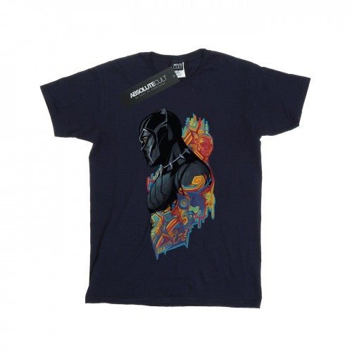 Front - Marvel Girls Black Panther Profile Cotton T-Shirt