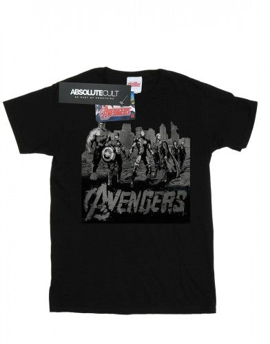 Front - Marvel Womens/Ladies Avengers Mono Team Art Cotton Boyfriend T-Shirt