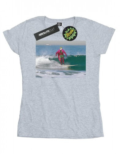 Front - DC Comics Womens/Ladies Batman TV Series Joker Surfing Cotton T-Shirt