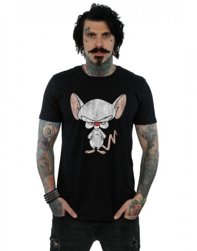 Black - Back - Animaniacs Mens The Brain Classic Pose T-Shirt