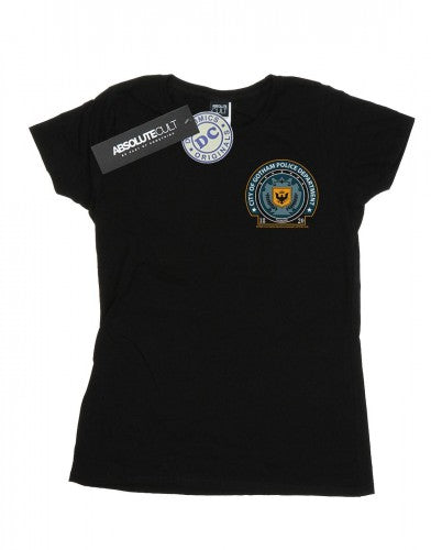 Front - DC Comics Womens/Ladies Batman Gotham Police Dept Breast Print Cotton T-Shirt