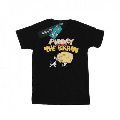 Front - Animaniacs Mens Pinky And The Brain Cheese Head T-Shirt