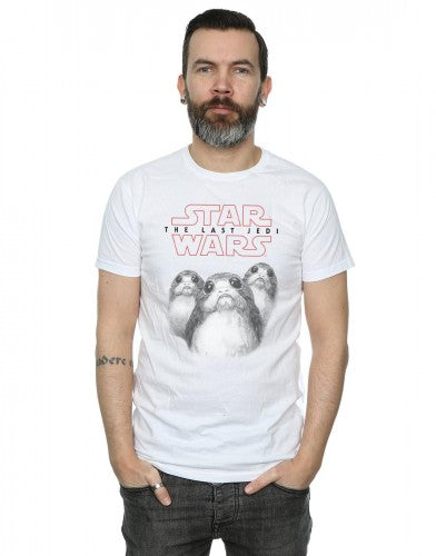 White - Lifestyle - Star Wars: The Last Jedi Mens Porg Cotton T-Shirt