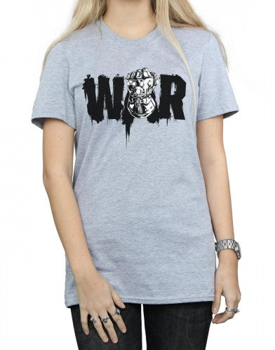 Sports Grey - Lifestyle - Marvel Womens-Ladies Avengers Infinity War Fist Cotton Boyfriend T-Shirt