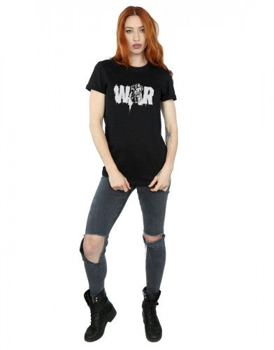 Black - Back - Marvel Womens-Ladies Avengers Infinity War Fist Cotton Boyfriend T-Shirt