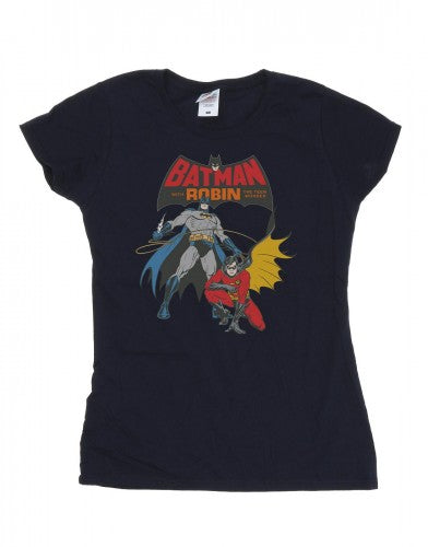 Front - DC Comics Womens/Ladies Batman And Robin Cotton T-Shirt
