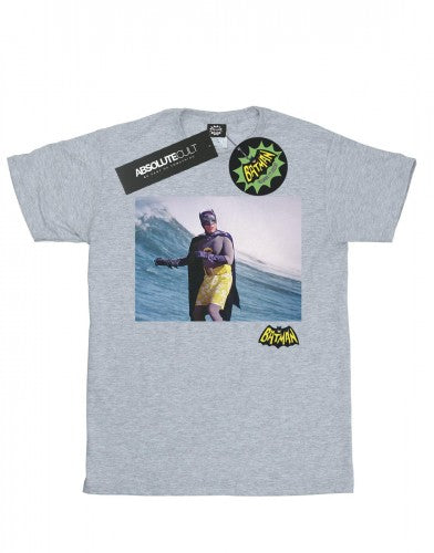 Front - DC Comics Boys Batman TV Series Surfing Logo T-Shirt